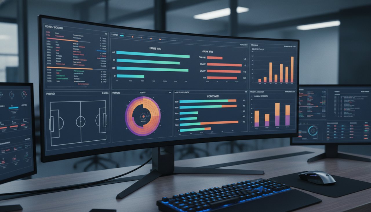 Tableau d analyse statistique des scores de football affiche sur ecran d ordinateur