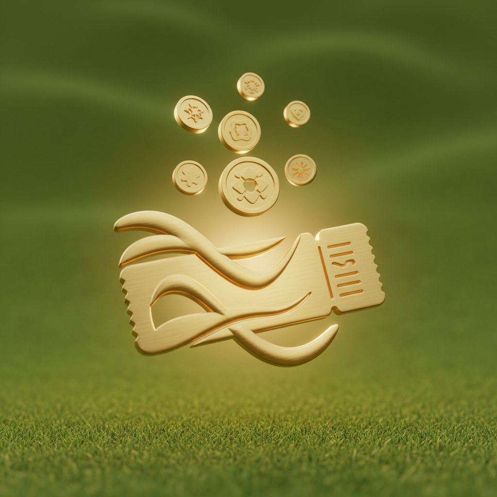 Concept de freebet illustré par un ticket et des pièces
