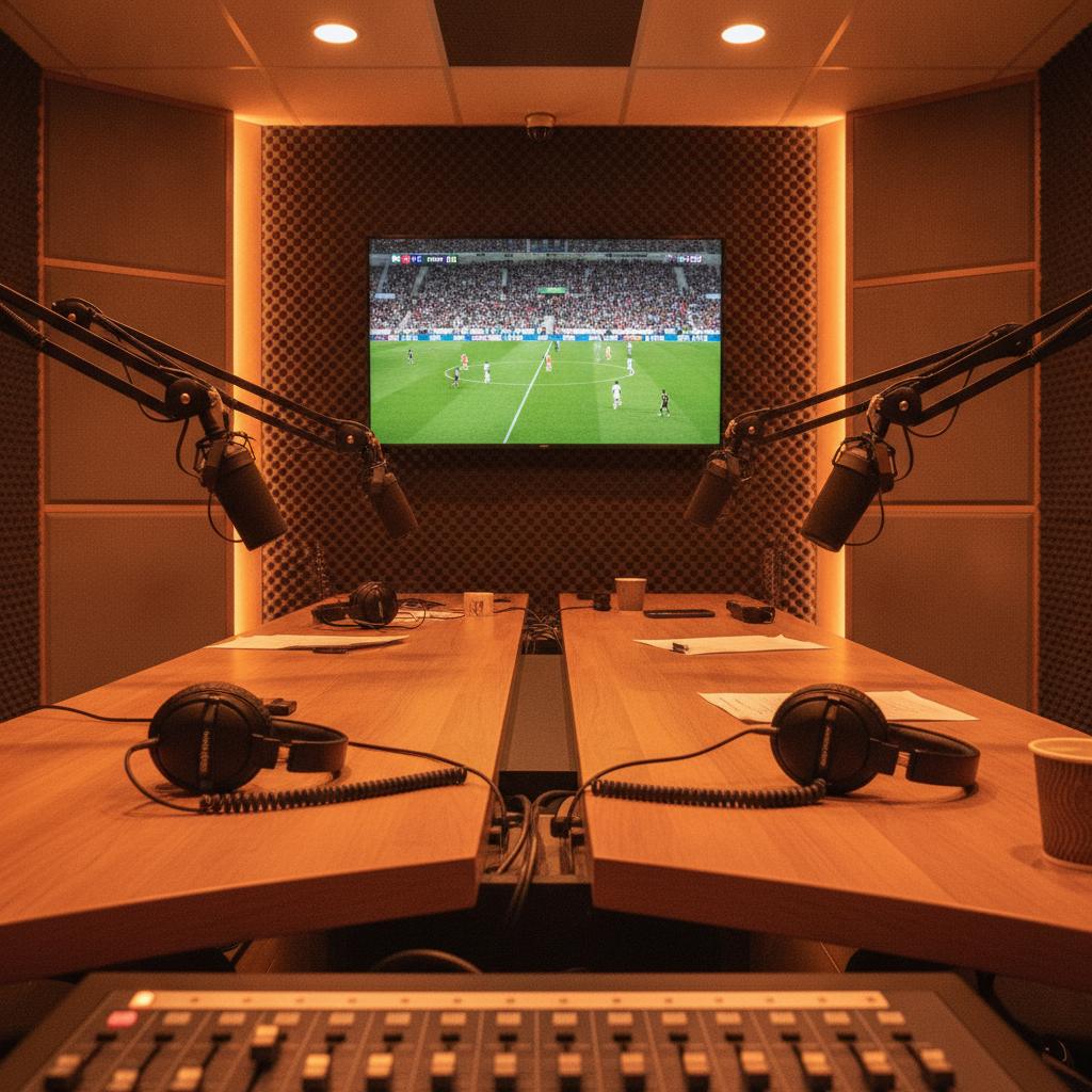Studio radio sportif d'où sont diffusés les pronostics foot type RMC