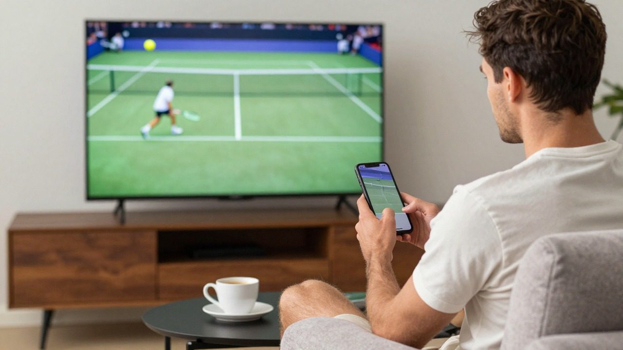 Parier sur le tennis depuis son canapé, match télévisé et smartphone en main